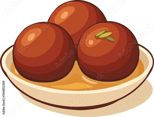 Illustration of Gulab Jamun Dessert