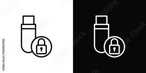 Pendrive security icon Logo. Vector Illustration. EPS Illustration.