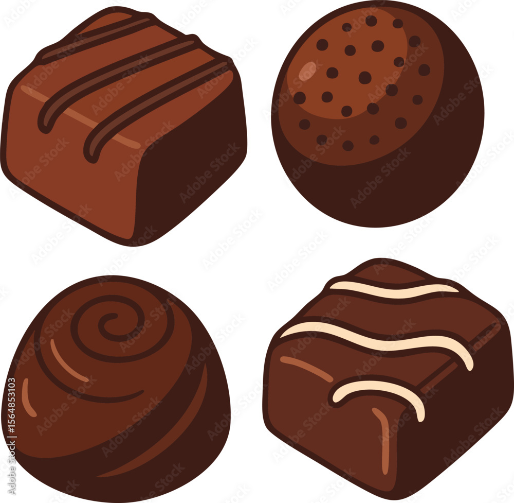 Fototapeta premium Chocolate Candy Assortment Illustration 