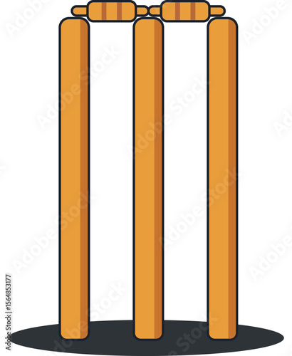 Cricket Wickets and Bails Illustration 