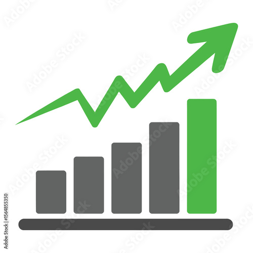 A minimalist business growth chart icon