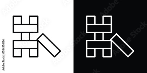 Wooden block icon Logo. Vector Illustration. EPS Illustration.