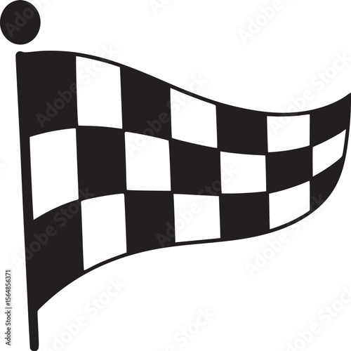 Checkered flag finish line racing motorsport competition victory winning success graphic design illustration on transparent background