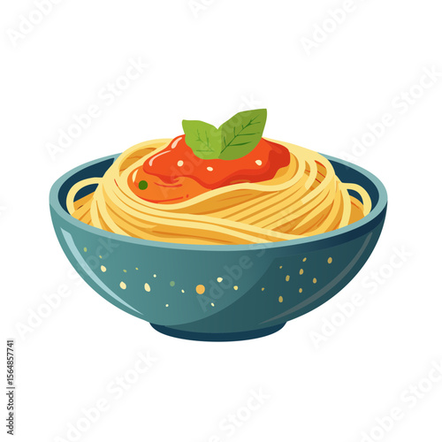 Bowl of Spaghetti With Tomato Sauce Icon Isolated on a Transprent Background