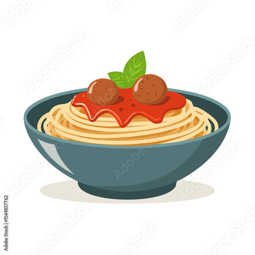 Bowl of Spaghetti and Meatballs Icon Isolated on a Transprent Background