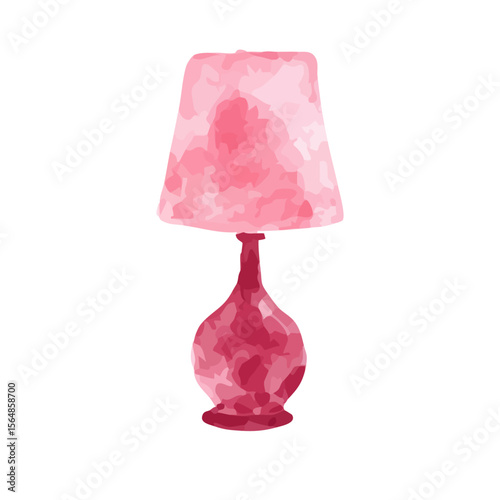 a pink lamp with a pink shade on it