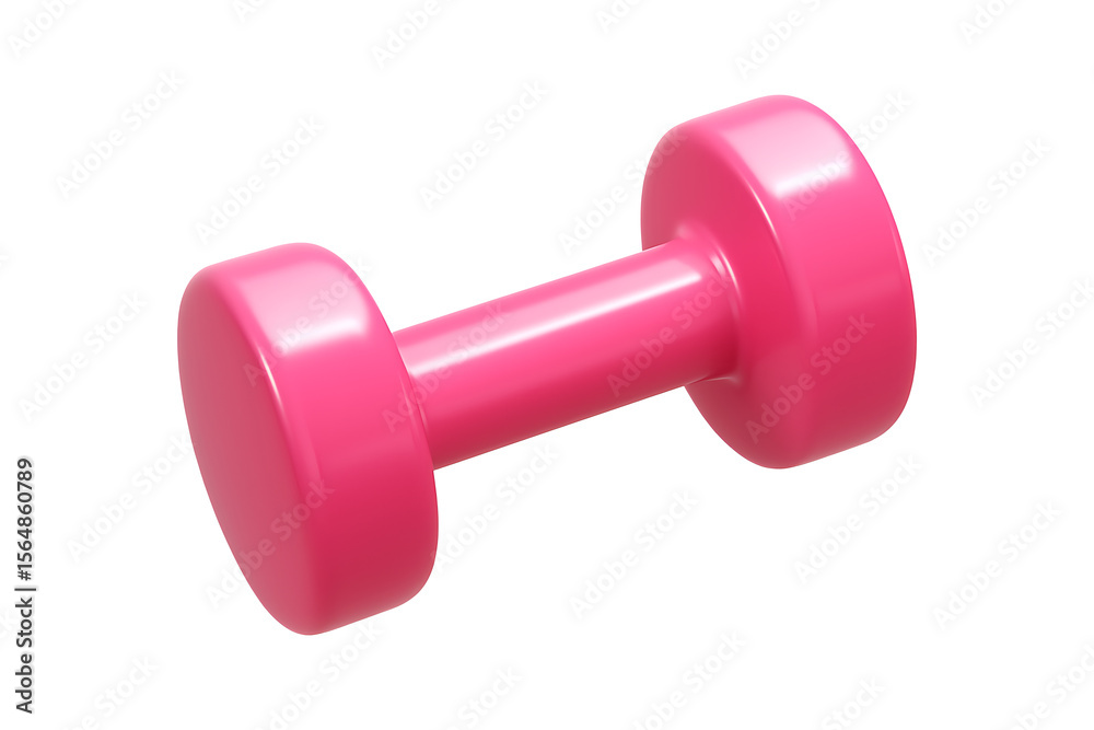 Obraz premium Pink 3D Dumbbell Icon for Fitness Isolated on a Transparent Background