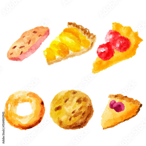 a painting of a variety of food items