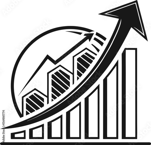business graph with arrow