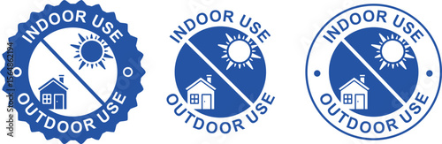 Indoor and Outdoor Use Label – Vector Icon Badge for Product Packaging and Usage Instructions