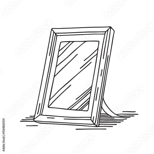 A wall leaning frame placed in a slightly skewed position