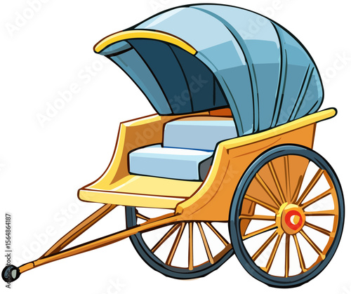 Antique Horse Cart Illustration for Historical Design
