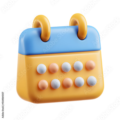 Calendar icon 3d icons in  plastic style  on a transparent  background