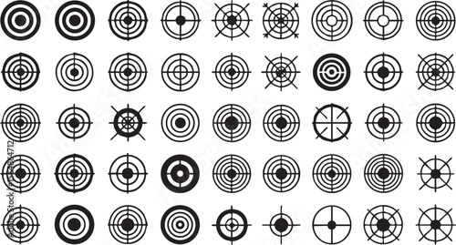 Concentric circles and crosshair targets bullseye focus