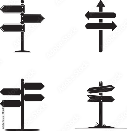 Directional signs pointing left right and up signpost arrow