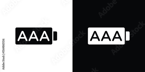 AAA battery icon illustration doodle. Flat illustration vector set