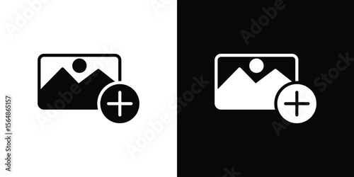 Add photos icon illustration doodle. Flat illustration vector set