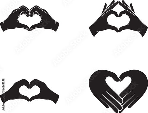 Hands forming heart shapes love gesture