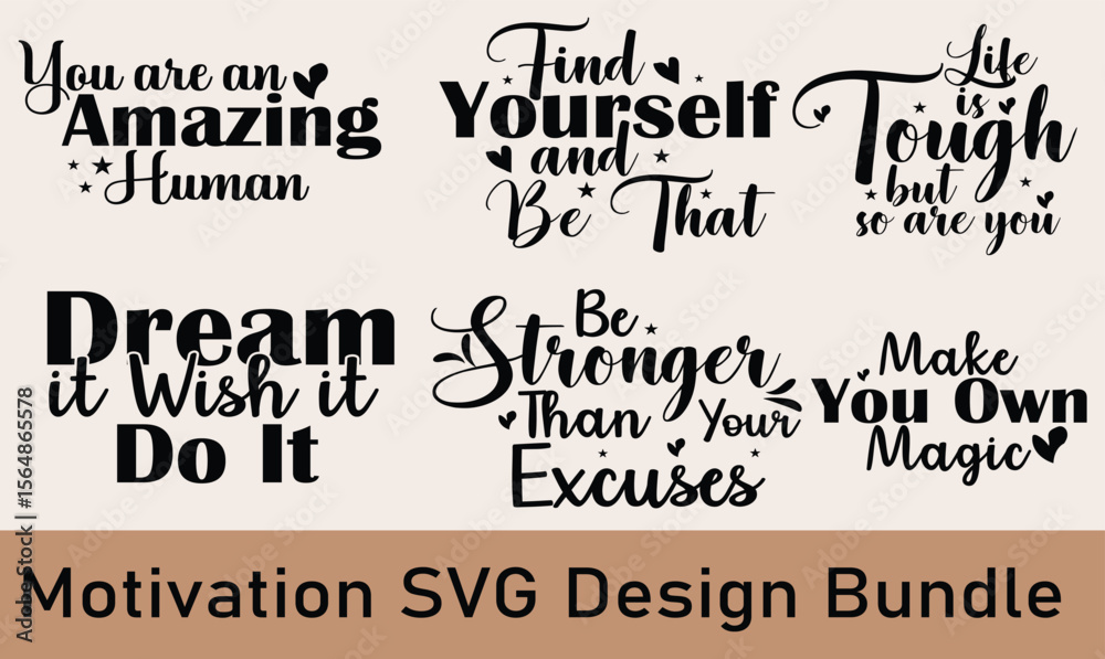 Fototapeta premium Motivational Svg Bundle
