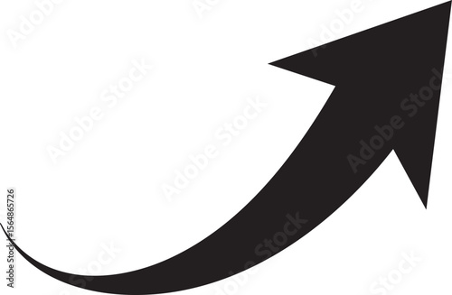 Black curved arrow pointing upwards direction