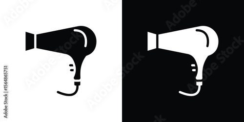 Blow dryer icon illustration doodle. Flat illustration vector set