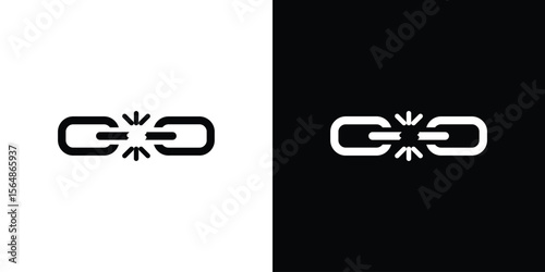 Broken link icon illustration doodle. Flat illustration vector set