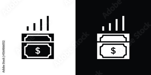 capital gain icon illustration doodle. Flat illustration vector set