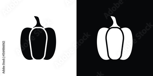 Capsicum icon illustration doodle. Flat illustration vector set