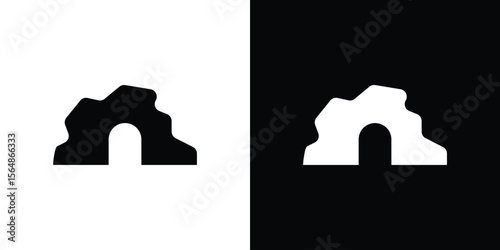 cave icon illustration doodle. Flat illustration vector set
