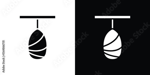 Cocoon icon illustration doodle. Flat illustration vector set