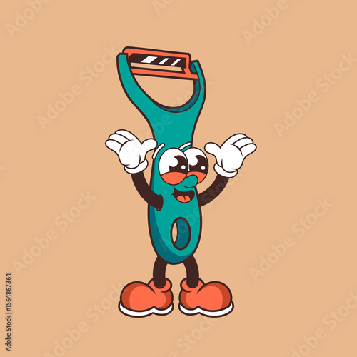 Retro character design from cheerful peeler