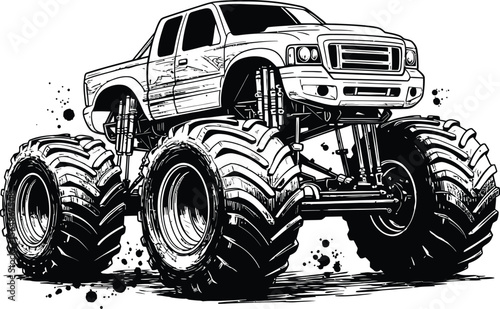 vector illustration of a Truck, Vector