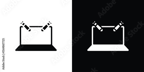 DOS icon illustration doodle. Flat illustration vector set