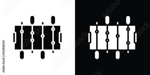 Foosball icon illustration doodle. Flat illustration vector set