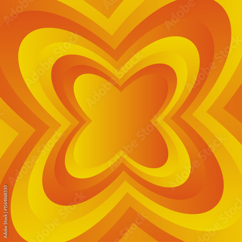 Vector art of concentric orange circles creating a spiral pattern