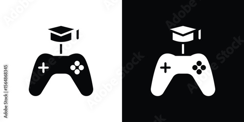 Game based learning icon illustration doodle. Flat illustration vector set