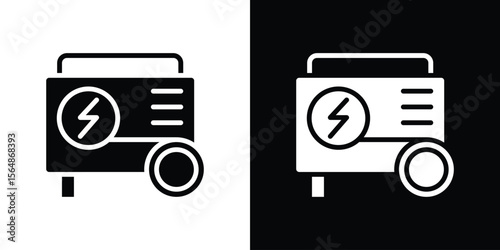 Generator icon illustration doodle. Flat illustration vector set