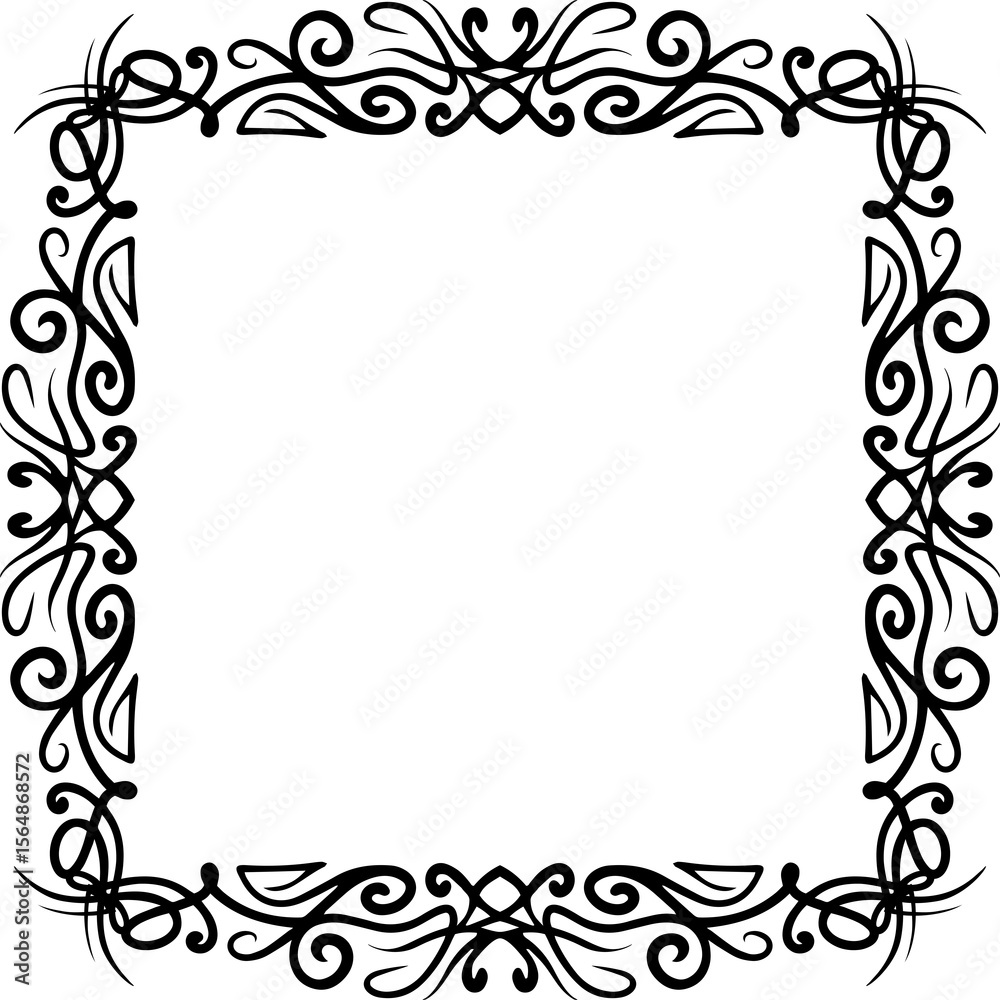 Abstract ornamental frame, calligraphic design Abstract ornamental frame, calligraphic design