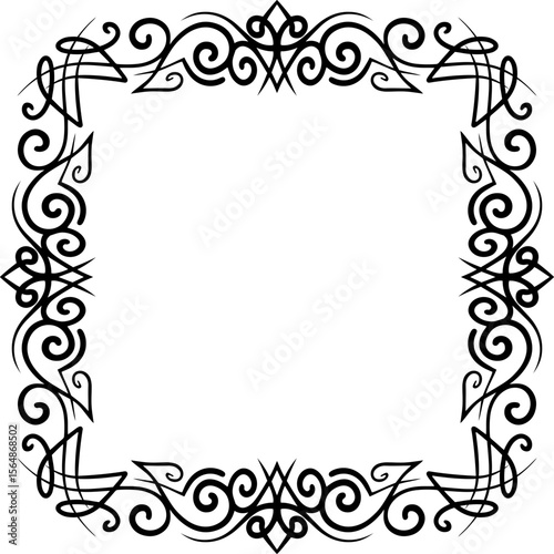 Abstract ornamental frame, calligraphic design