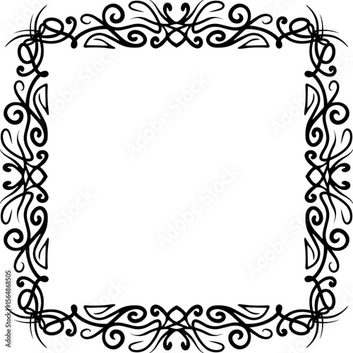Abstract ornamental frame, calligraphic design