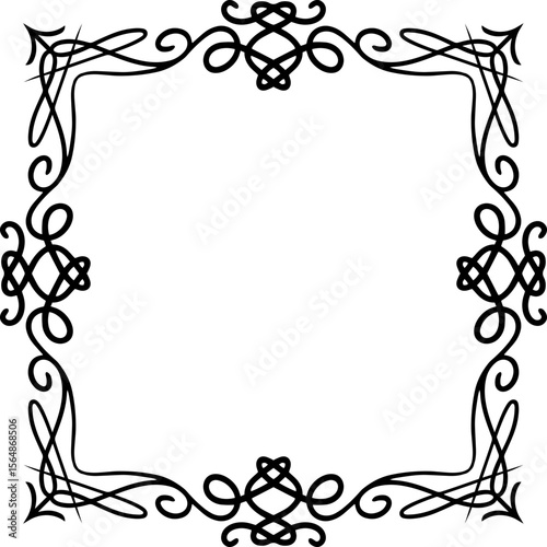 Abstract ornamental frame, calligraphic design
