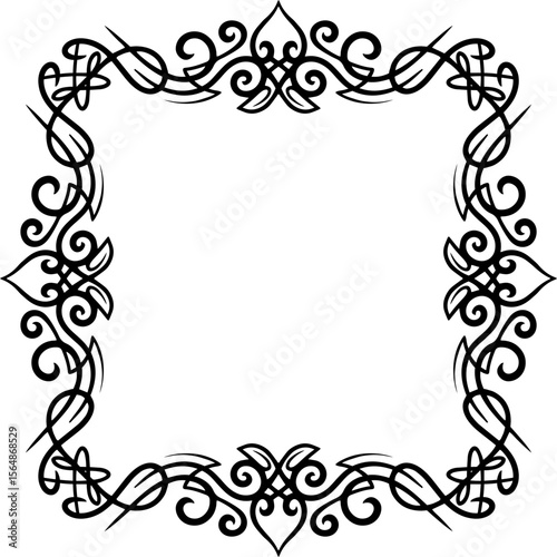 Abstract ornamental frame, calligraphic design