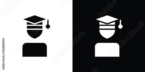 Graduated icon illustration doodle. Flat illustration vector set