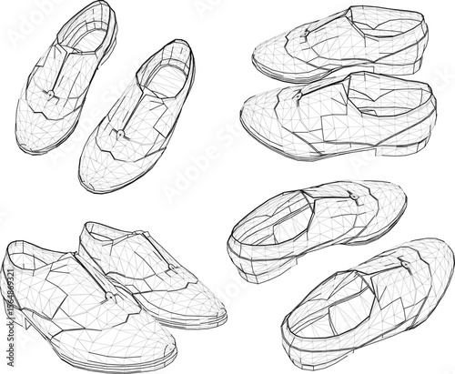 vector sketch illustration of formal shoe design for work with formal appearance 