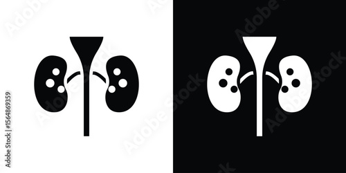 Kidney disease icon illustration doodle. Flat illustration vector set