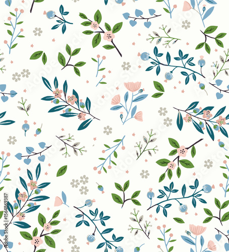 Art seamless little floral pattern colorful
