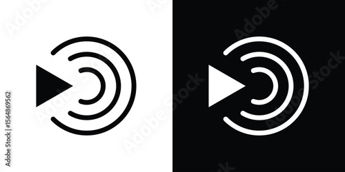Livestream icon illustration doodle. Flat illustration vector set