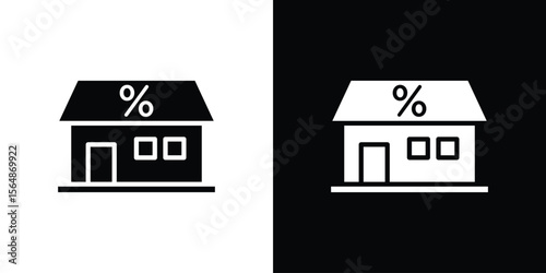 Mortgage rate icon illustration doodle. Flat illustration vector set