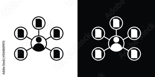 Multitask icon illustration doodle. Flat illustration vector set