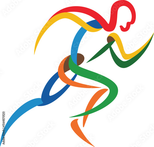 Abstract Multicolored Runner Illustration